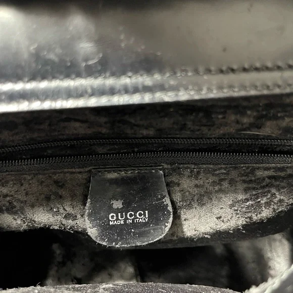 Authentic Rare Gucci Elegant black leather bag - Picture 7 of 9